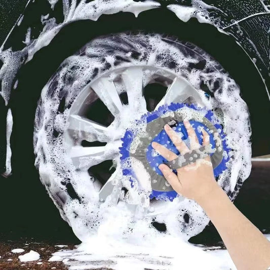 Wontolf 62'' Car Wash Brush Kit with Long Handle, Chenille 9P, Blue-7pcs