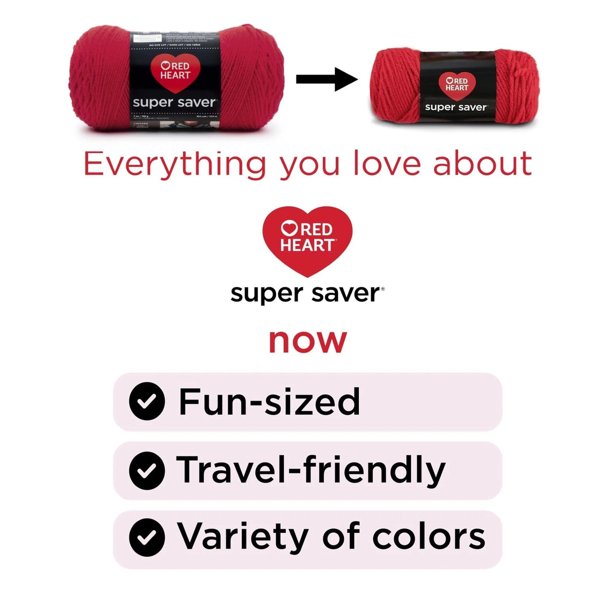 Red Heart Super Saver Yarn Craft 1116 yards / 1020 meters, Multicolor