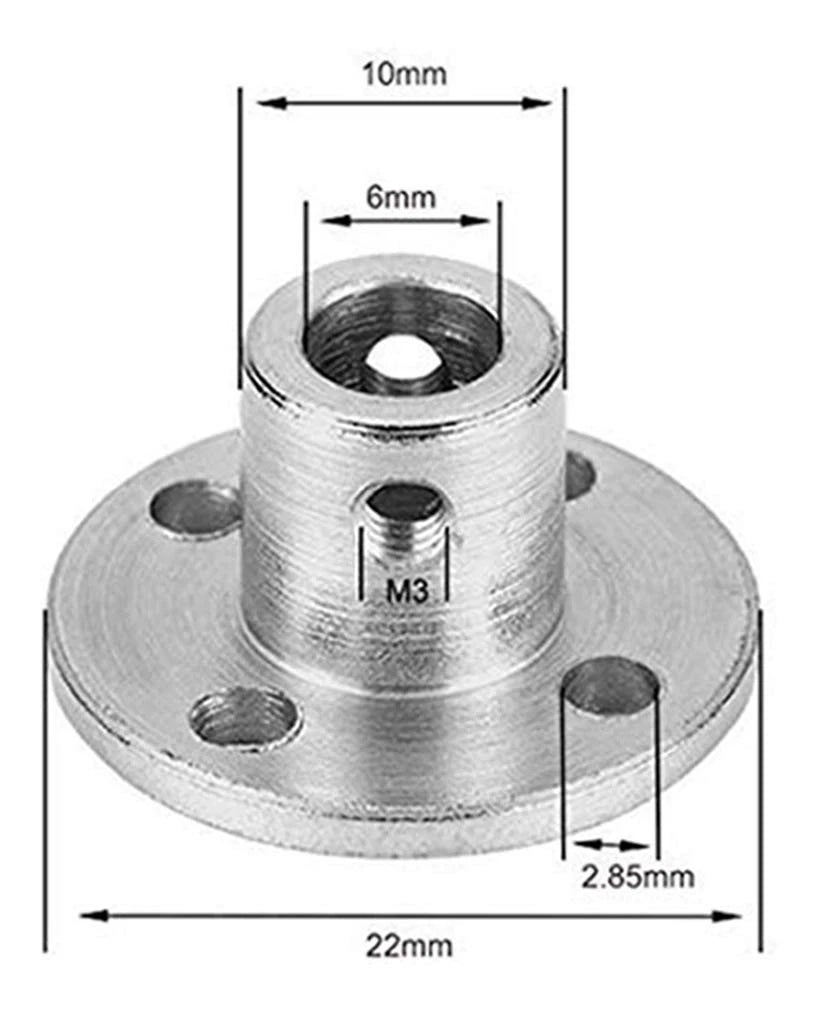 4Pcs 6mm Flange Coupling Connector, Rigid Guide Model Coupler 6mm, Silver