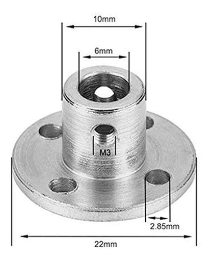 4Pcs 6mm Flange Coupling Connector, Rigid Guide Model Coupler 6mm, Silver