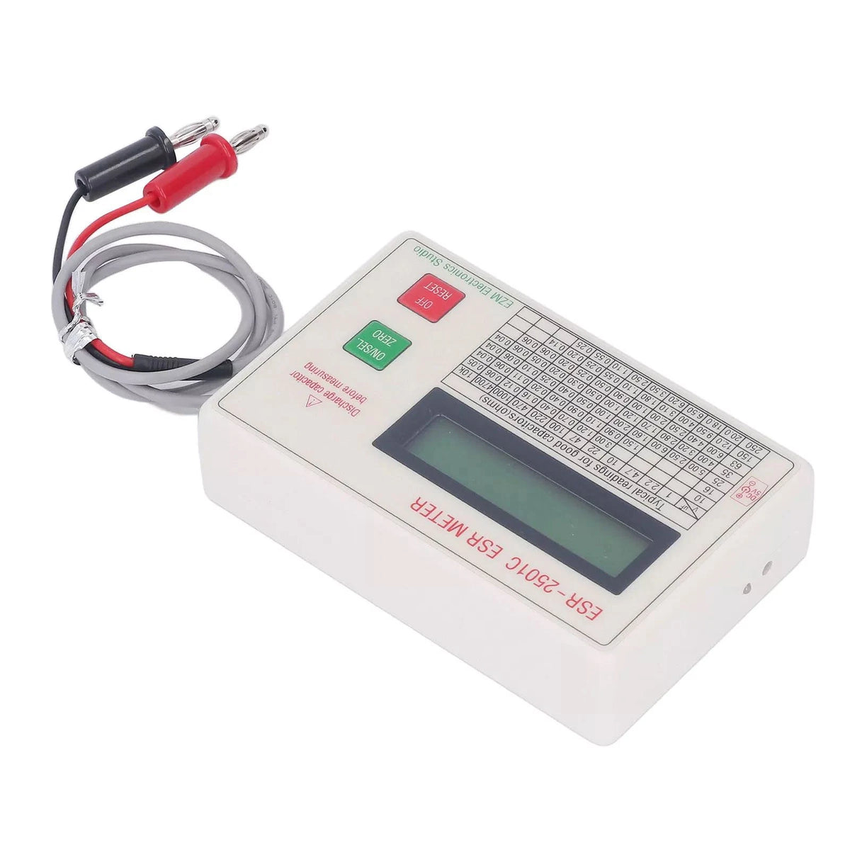 ABS Handheld ESR DCR Capacitor Tester High Accuracy Capacitance Meter Tool