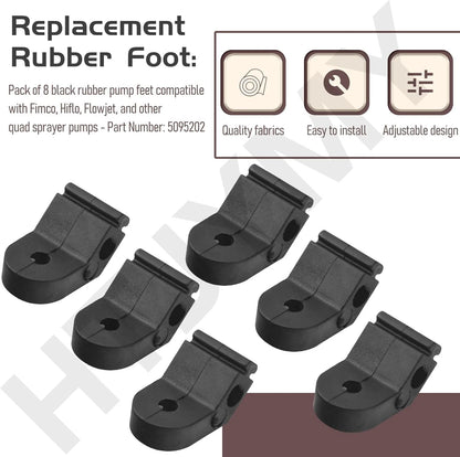 8 Pack 5095202 Rubber Pump Feet Replacement Parts, Black, Compatible with...