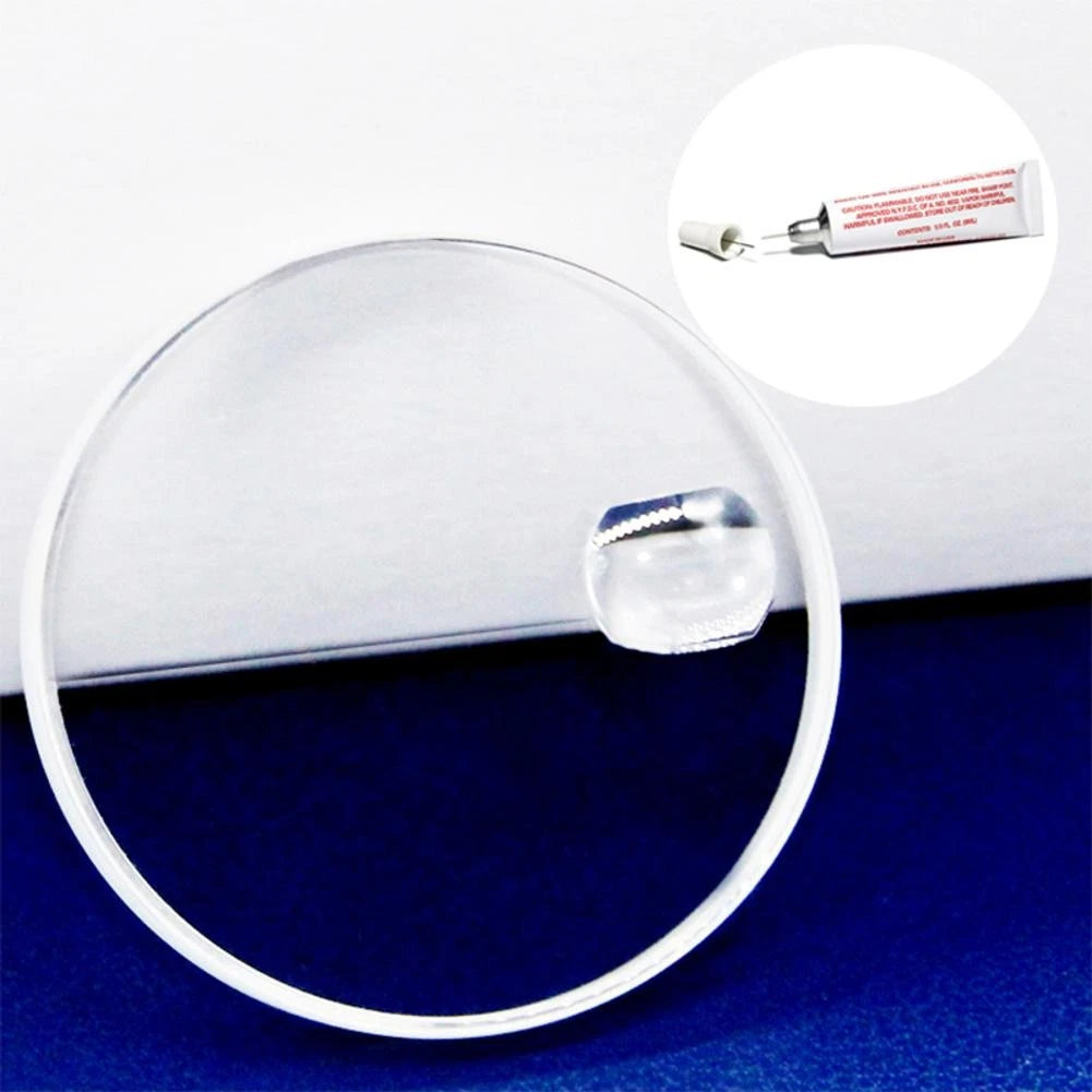 Watch Crystal Glass Sapphire Bubble Magnifier Calendar Lens Small Date Window p