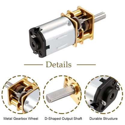 Hxchen DC 6V 60RPM Mini Metal Gearwheel Gear Motor 3mm Shaft for Robot
