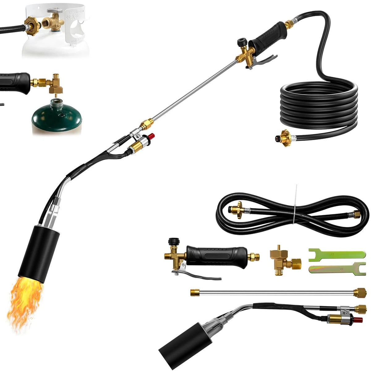 Propane Torch Weed Burner, 1,800,000 BTU Outdoor with 10FT High...