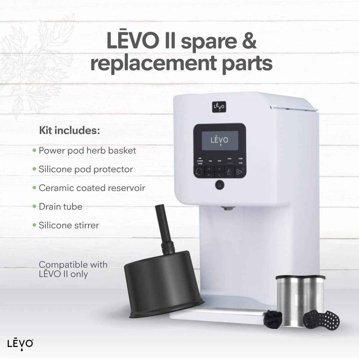 LĒVO II Spare Parts Kit - Includes Power Pod Herb Basket, Silicone Pod...