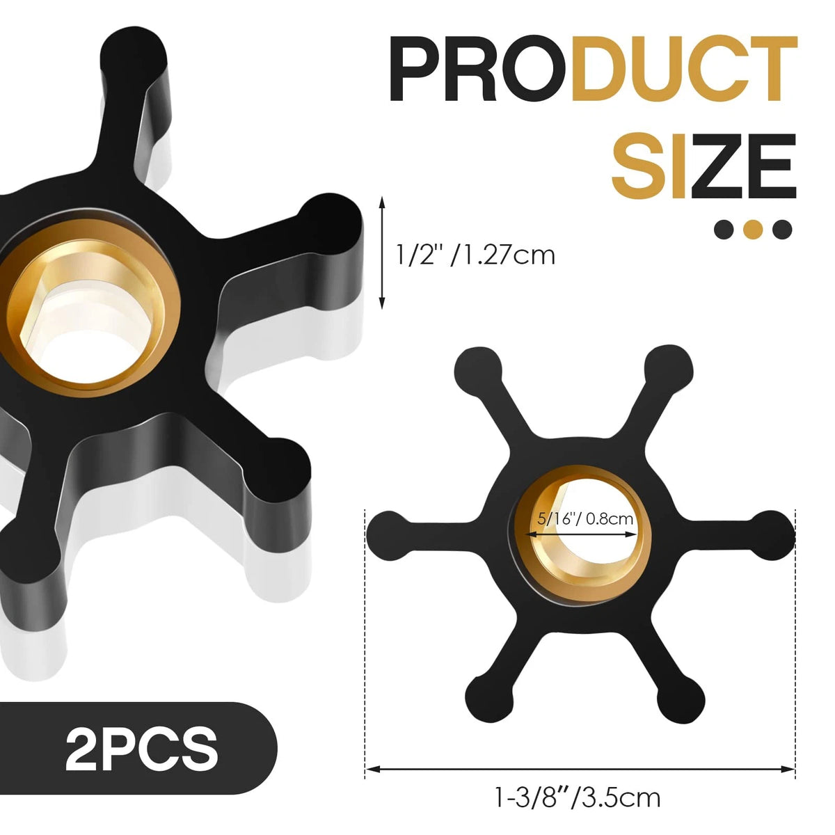 Fabbay 2 Pack Utility Impeller Replacement Water Transfer Pump Black