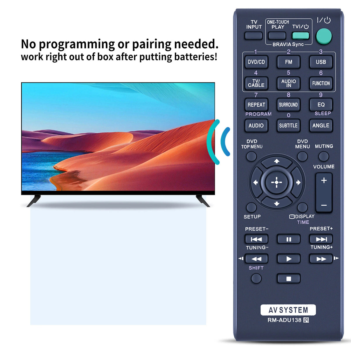 RM-ADU138 Remote Control For Sony AV System DAV-TZ140 DAVTZ140 HBD-TZ140