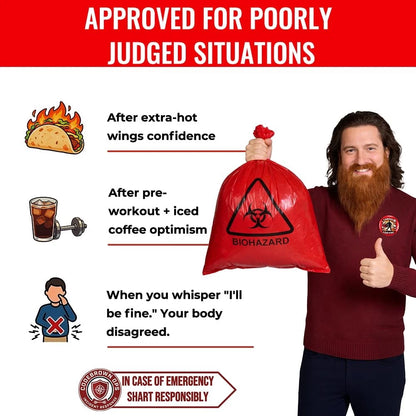 Shart Incident Kit for Men - 8 Items Gag Gifts Funny Novelty Emergency Red