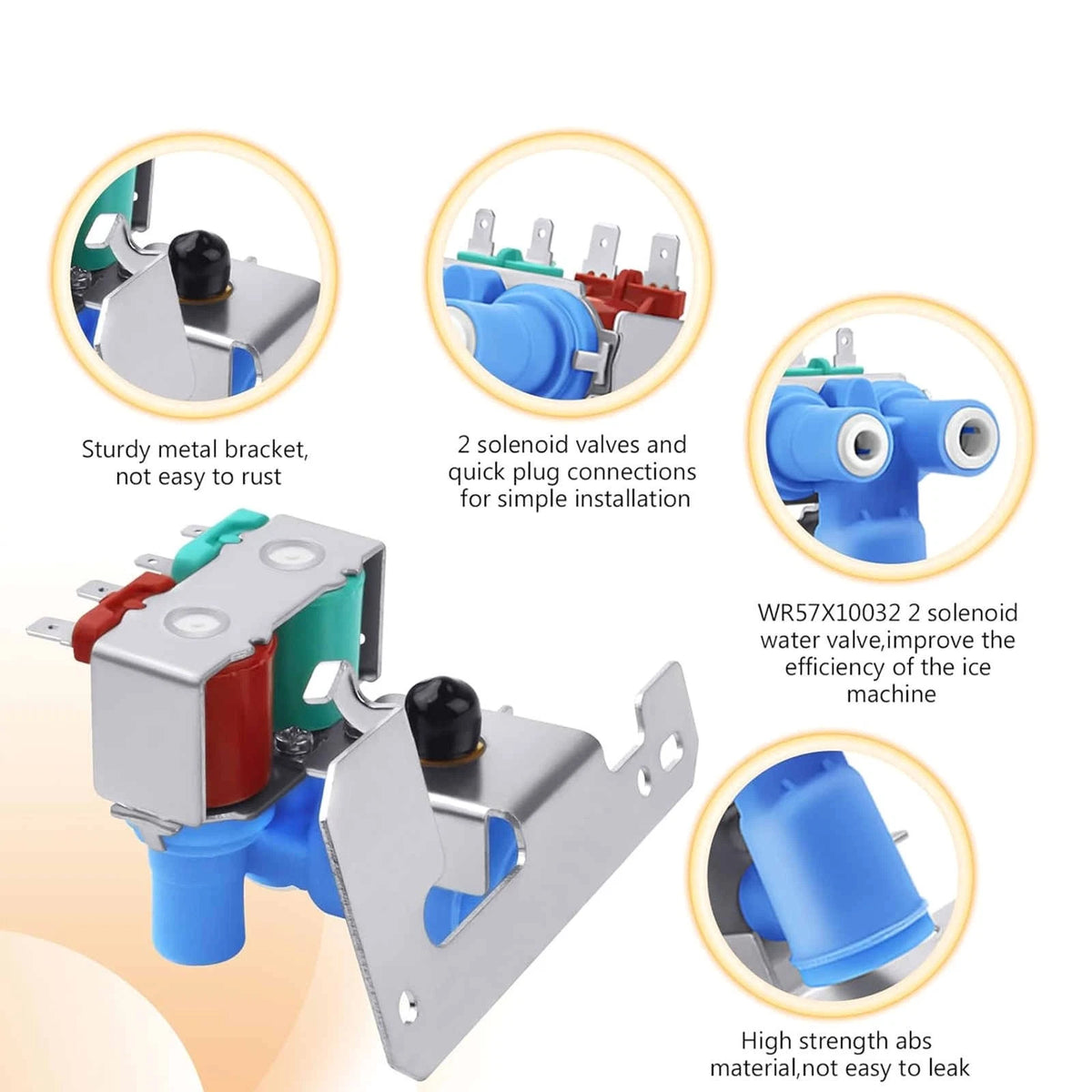 WR57X33326 1 x Water Inlet Valve Rust Resistance for Hotpoint Refrigerator
