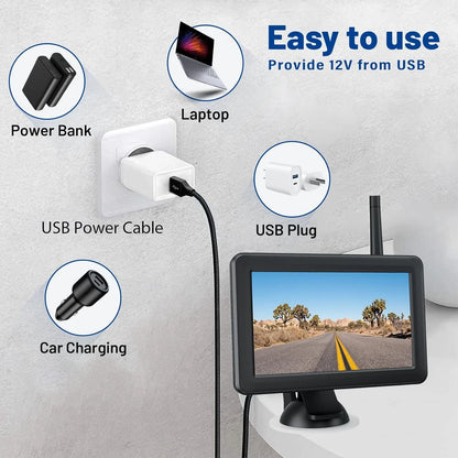 EWAY USB to DC Car Charger Cable for Furrion FOS07TADS Vision S Monitor Black