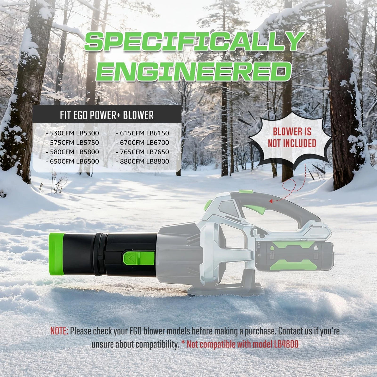 Sealegend Car Drying Nozzle Compatible with EGO Leaf Blower 530 9.5 in, Green