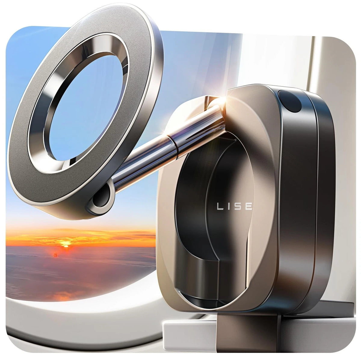 LISEN Airplane Travel Essentials for Women Men Phone Holder Desk Black