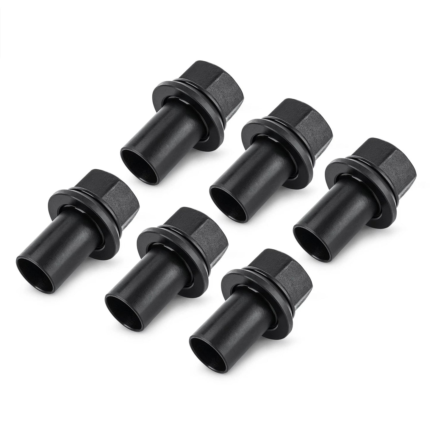 6-Piece 33mm Hex M22x1.5 Two-Piece Sleeve Lug Nuts, 39mm Shank