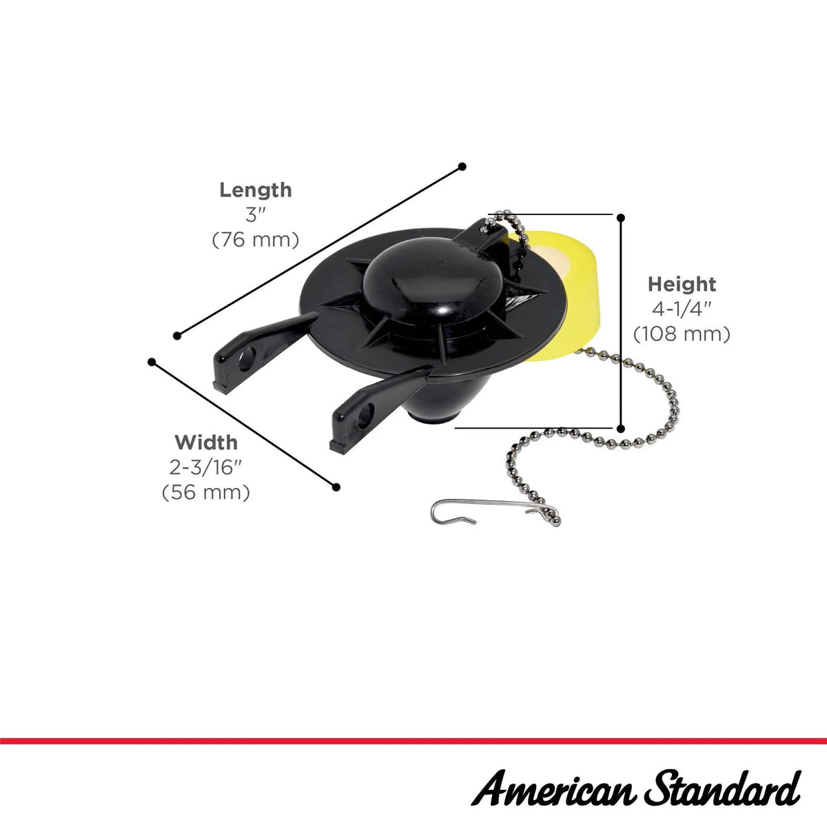 American Standard 7381129-200.0070A Universal Flapper and Chain with Black