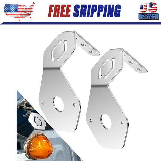 Watermelon mirror turn signal angled brackets, stainless, set of 2