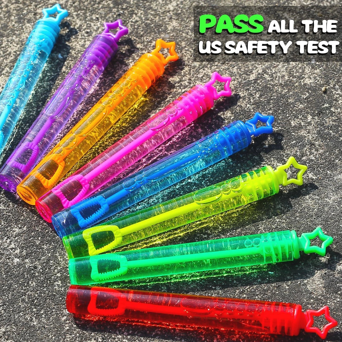 32 Pcs 8 Colors Neon Bubbles Party Favors For 4.2 inches, Star Color