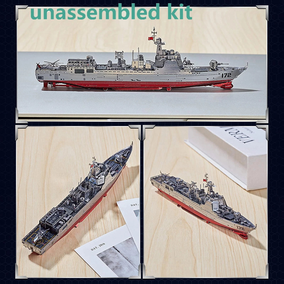 1/1000 052D Destroyer Ship Model Military Boat Unassembled DIY Collection Kit