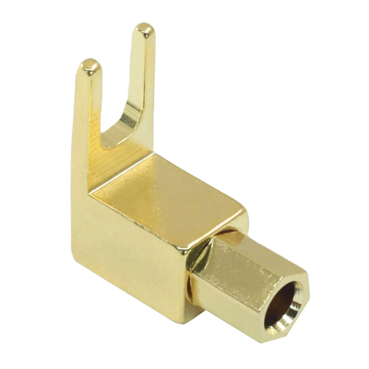 Zorveiio 4 Pack Hi-Fi Banana Plug to Spade Adapter Plated Brass 4 PCS
