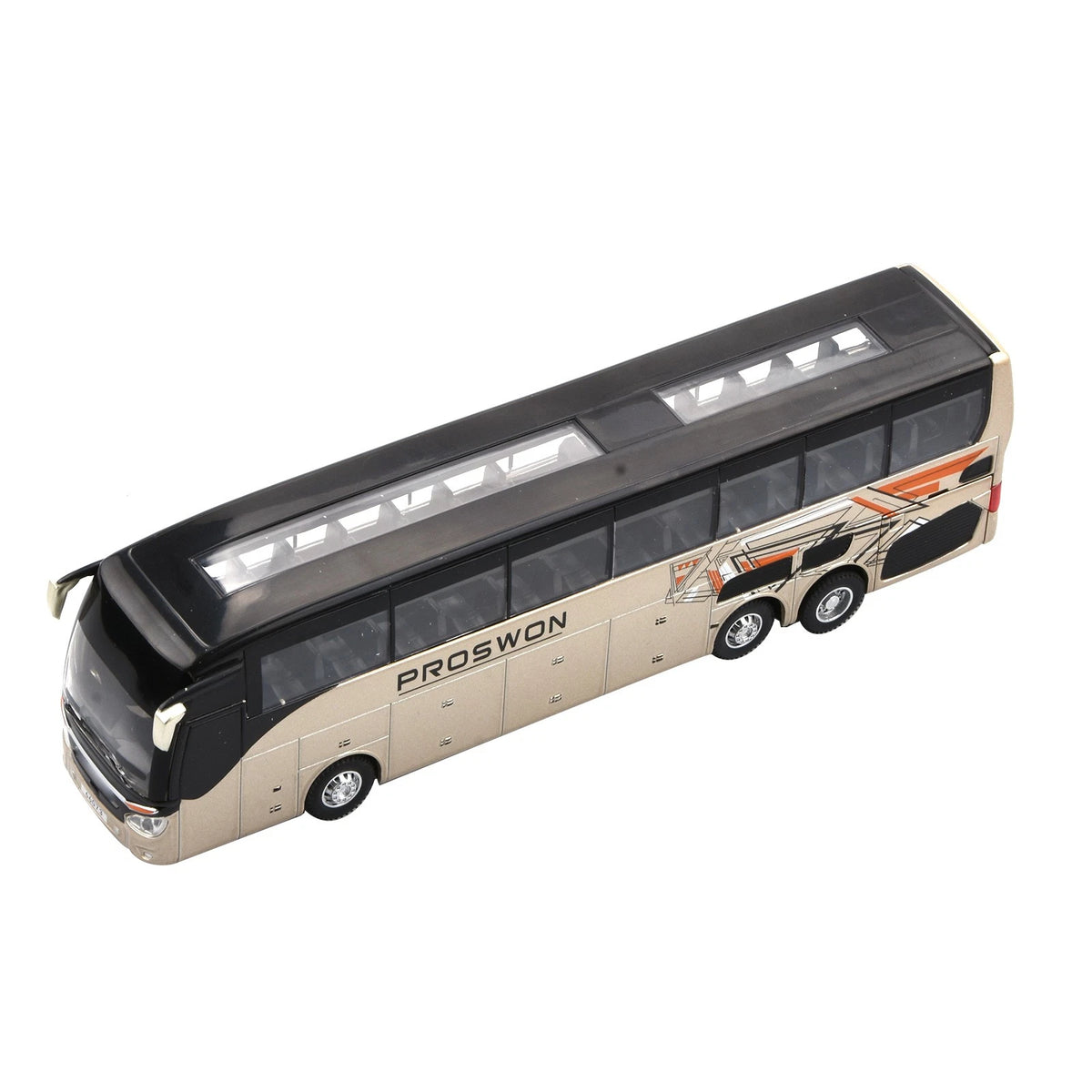 1:32 Sightseeing Bus Alloy Cars Pull Back Model Flash Light Vehicle Toys Gift;