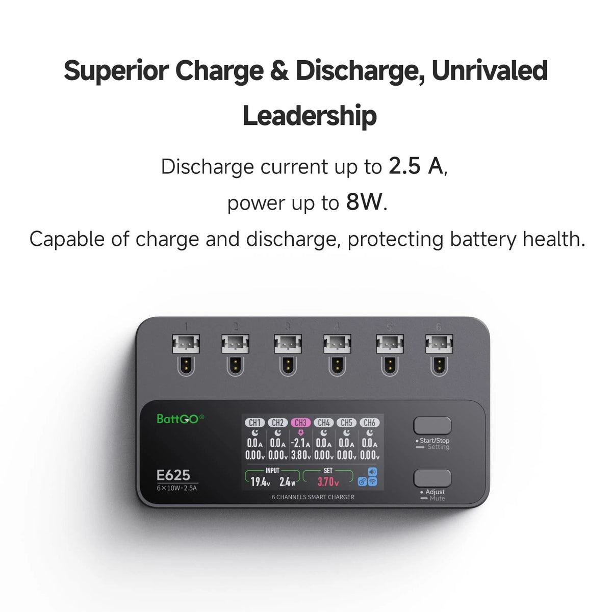 ISDT E625 6 Ports 1S LiHV Battery Charger Board Portable Type-C Black