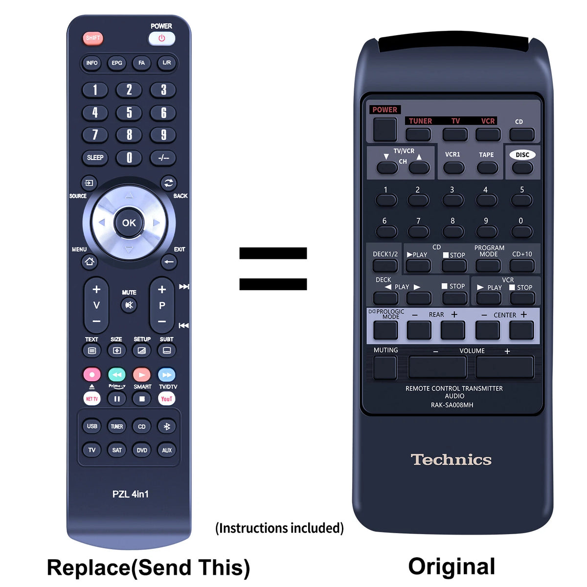 RAK-SA008MH Replacement Remote Control For Technics SAGX350 SDS2400 SCS2450