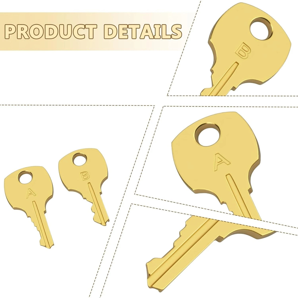 Cedar Chest Key Lock Replacement Fits All Lane S Series Locks, Brass color