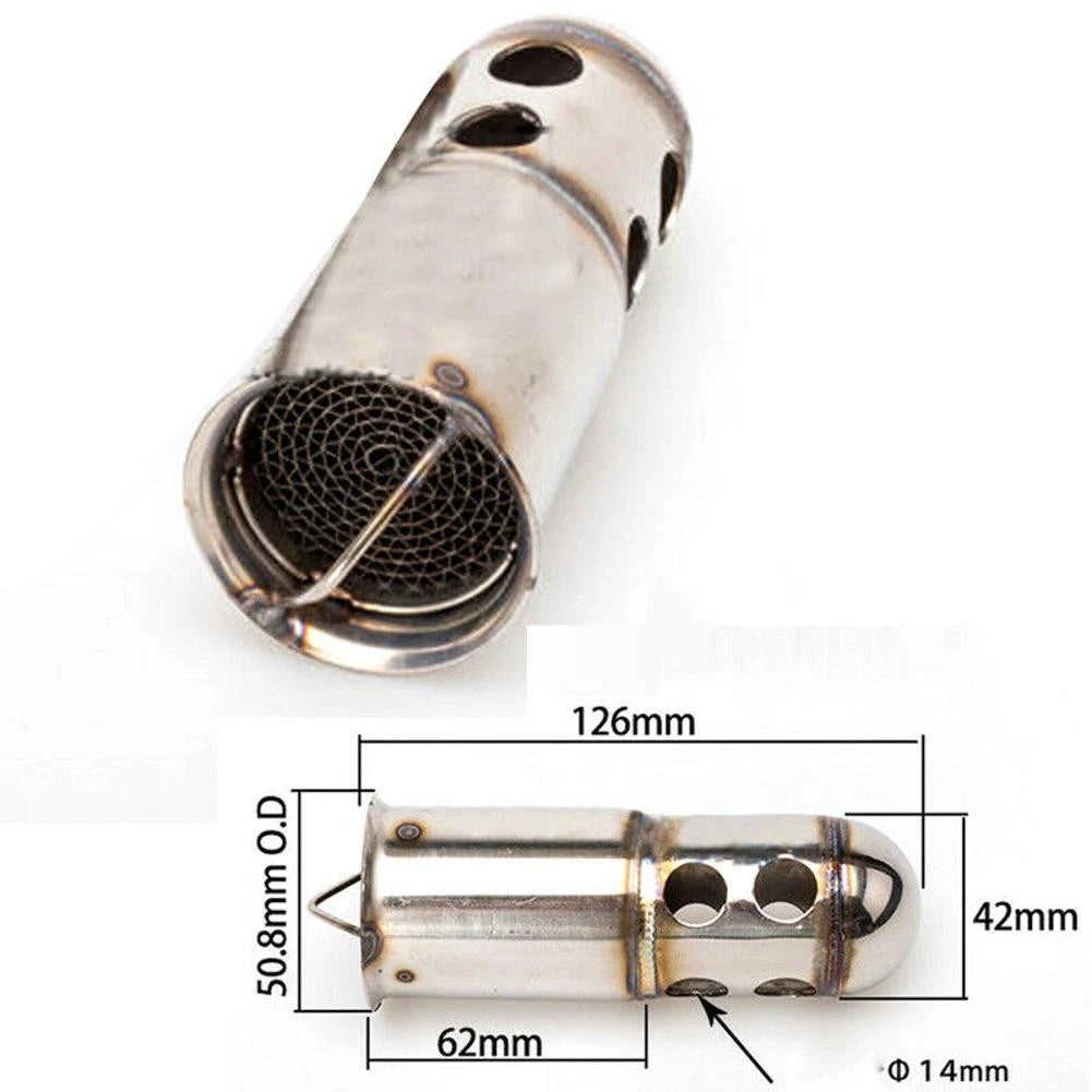 Stainless Steel Motorcycle Exhaust Pipe DB Killer Silencer 126mm Muffler Baffle