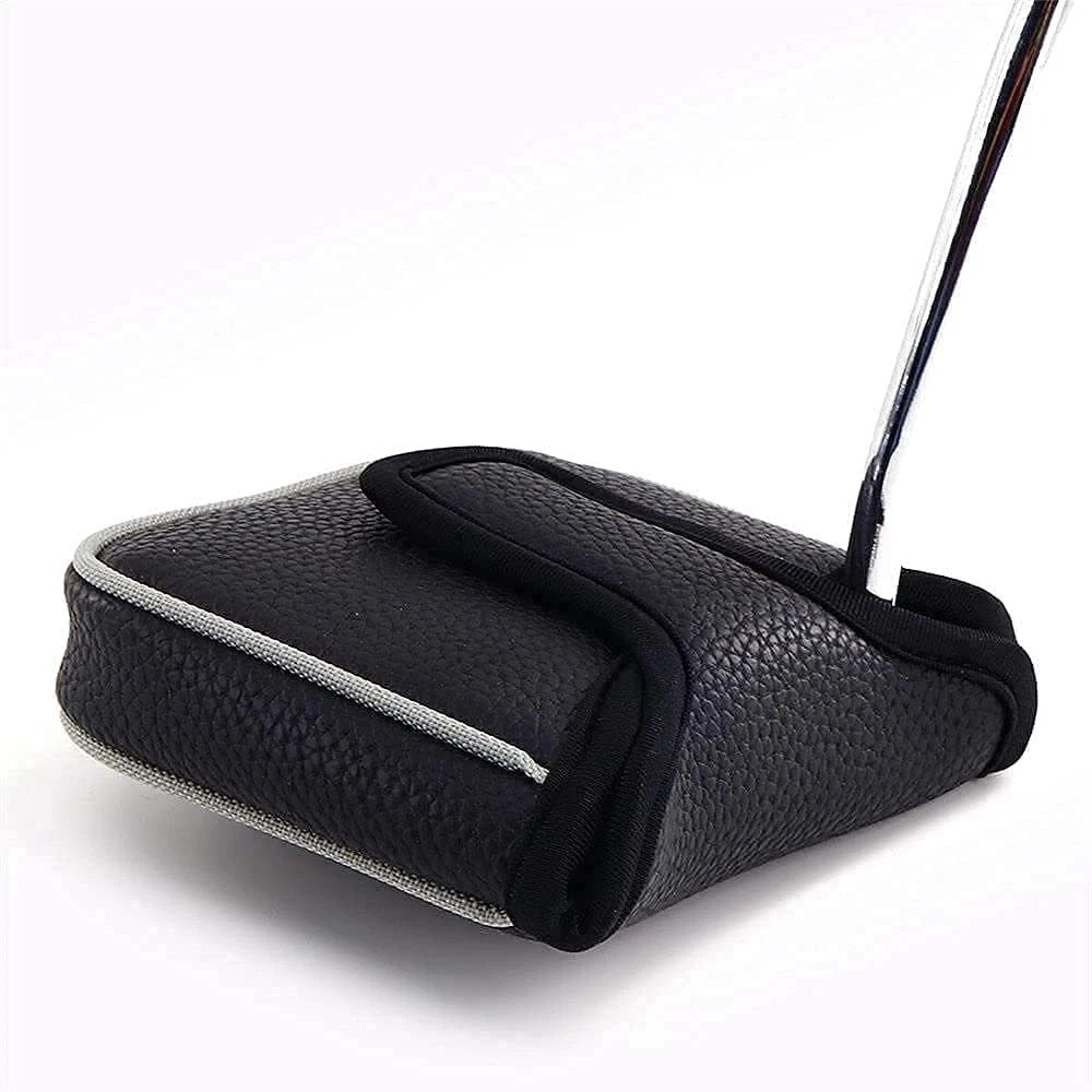 Big Teeth Heel Shaft Golf Square Mallet Putter Cover Shafted, Black
