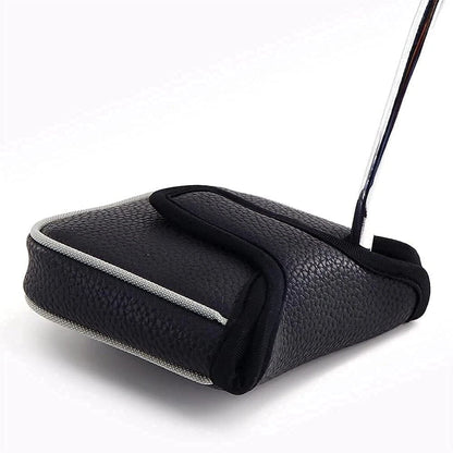 Big Teeth Heel Shaft Golf Square Mallet Putter Cover Shafted, Black