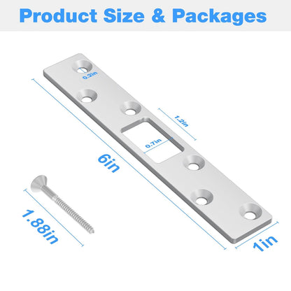 RO6G 72001 Brushed Satin Nickel Lock Short Strike Plate with 12 Silver