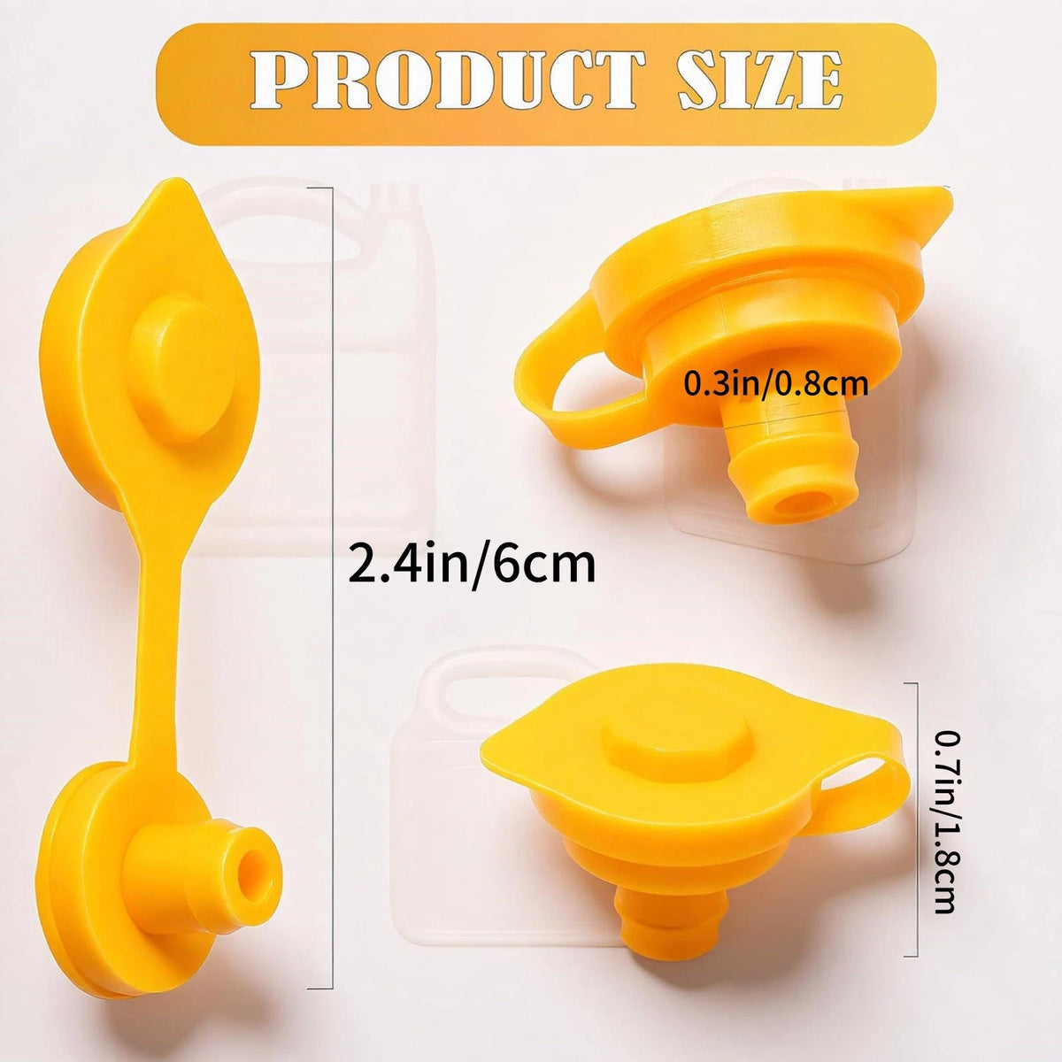 5PCS Fuel Gas Can Vent Cap Set Yellow Plastic For Garage Workshop Canisters