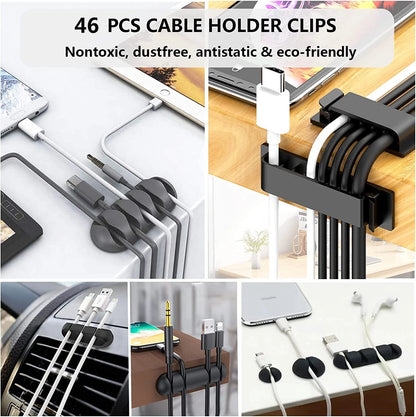 N NOROCME 192 PCS Cable Management Kit 4 Wire Organizer 192 PCS, Black