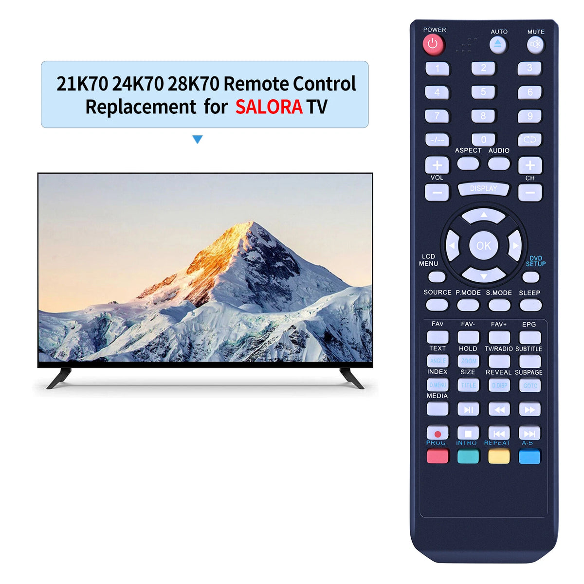 Replacement Remote Control For Salora 21K70 24K70 28K70 Service