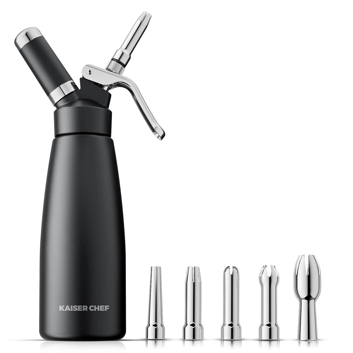 Professional Aluminum Whipped Cream Dispenser - 500 mL/1 500ml, Black