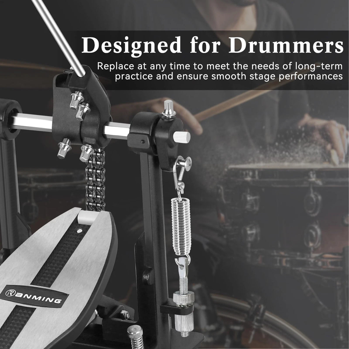 RANMING 2 Sets Bass Drum Pedal Spring Tension Assembly Standard 2A