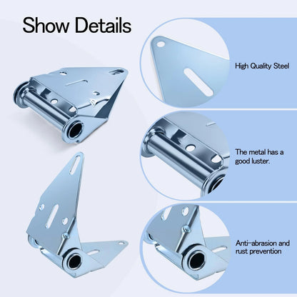 Upgrade 2-Pack Garage Door Hinges #1, 14 Gauge Galvanized Steel Heavy Silver