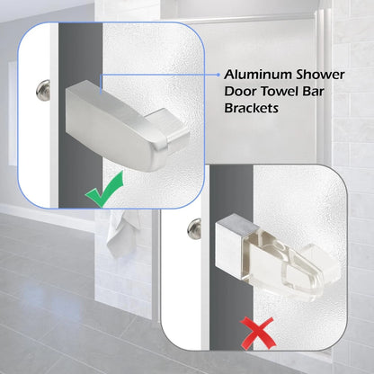 Aluminum Shower Door Towel Bar Brackets for Alumax/Basco Framed Silver