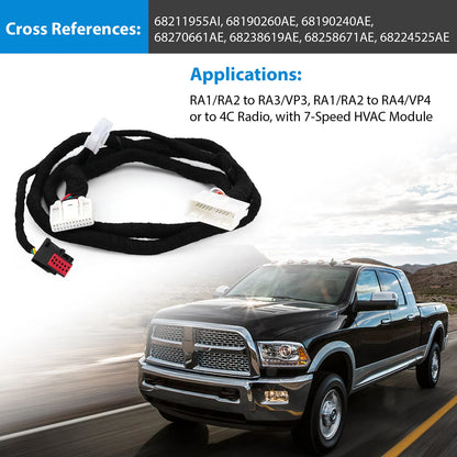 8.4" UConnect Upgrade Conversion Harness For Ram 1500 7-Speed Fan