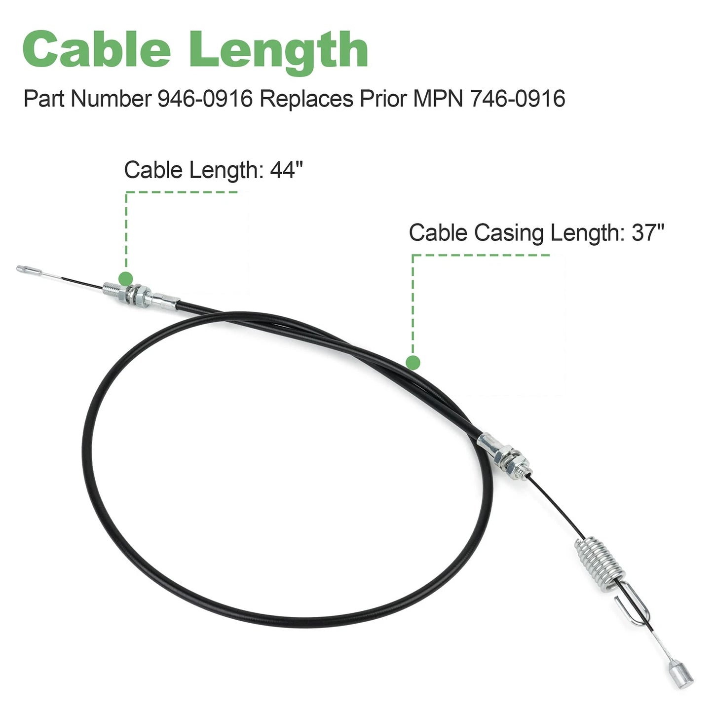 946-0916 Clutch Cable for ACE, Huskee, MTD Gold, Ranch King, Statesman, Wizard