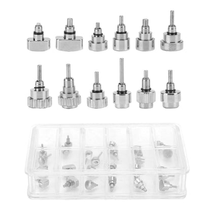 24Pcs Replacement Stainless Steel Watch Push Press Button Assortment Watchmaker