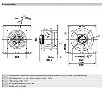 Ebmpapst K3G560-PB31-03/F02 Centrifugal Fan 400V ??560MM AHU/ FFU Cooling Fan