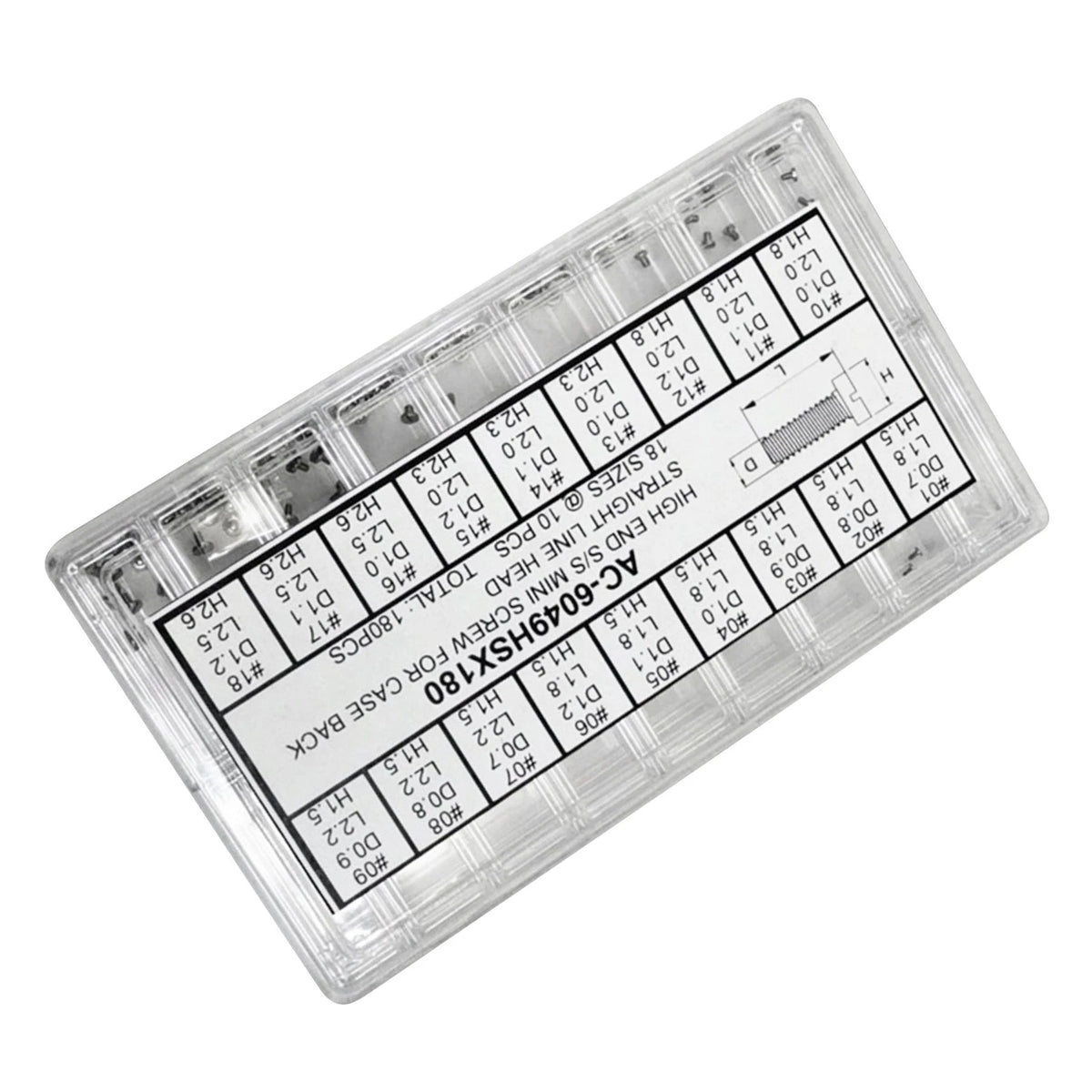 180Pcs Stainless Steel Mini Screw For Watch Back Case Watchmaker Repairing Tool