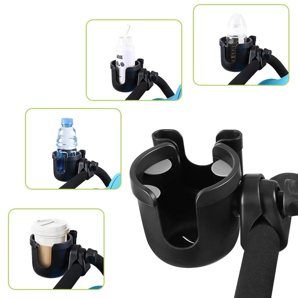 Accmor Stroller Cup Holder with Phone Holder, 1 Count (Pack of 1), All Black