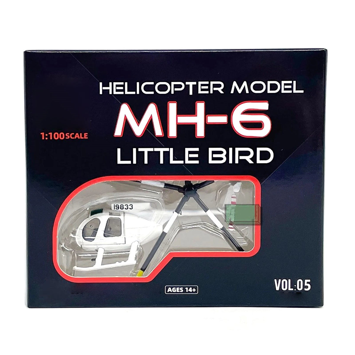 1PCS 2.8in US Army MH-6 Little Bird Helicopter Finished Model Toy Gift Kit