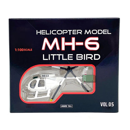 1PCS 2.8in US Army MH-6 Little Bird Helicopter Finished Model Toy Gift Kit