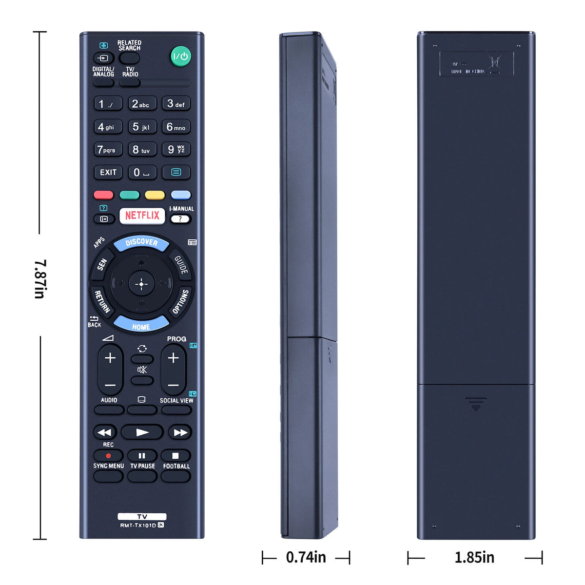 RMT-TX101D Remote Control For Sony TV KD-49X8305C KD-49X8307C KDL-32R400C