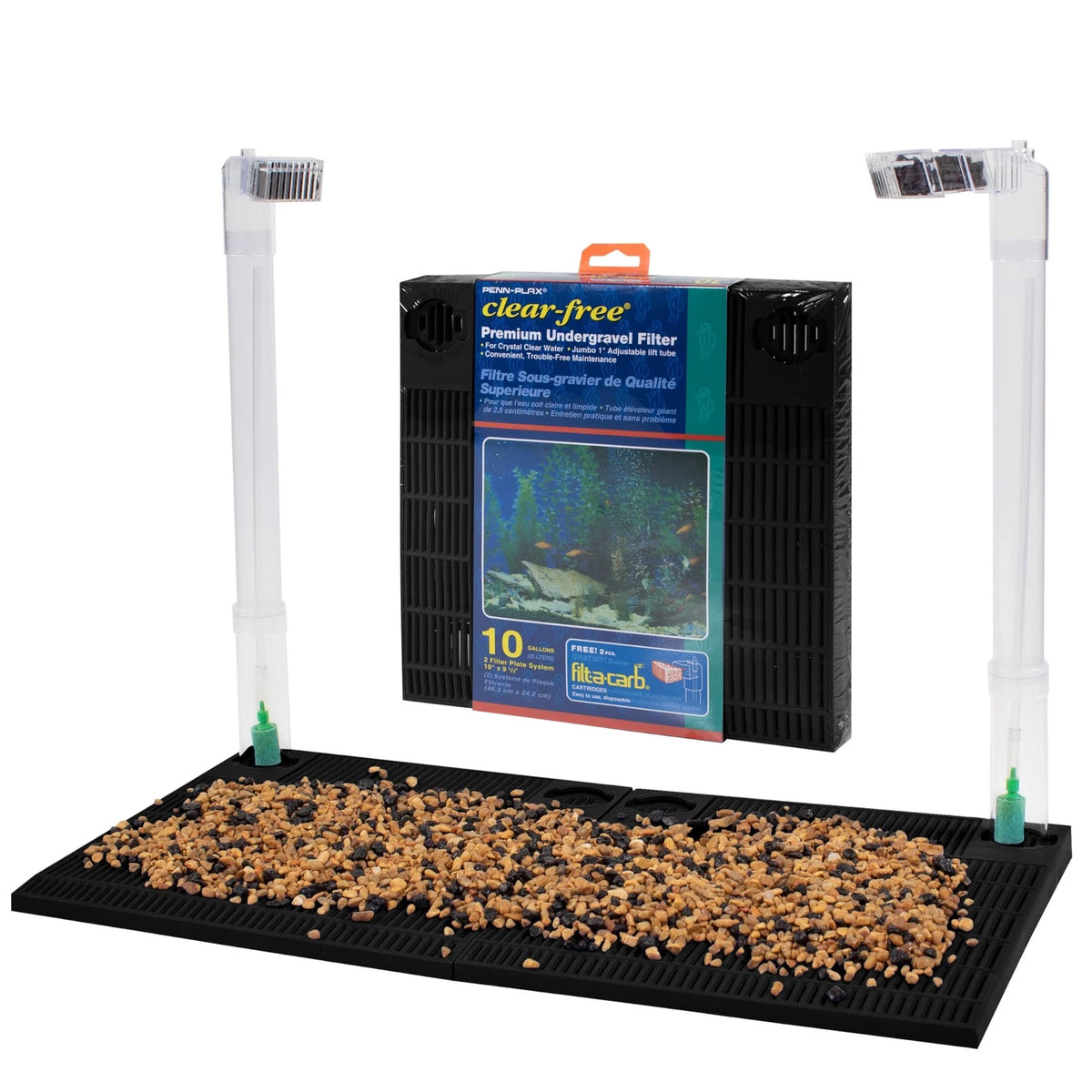 Penn-Plax Undergravel Aquarium Filter for 10 Gallon Tanks – 10 Gallons, Blue