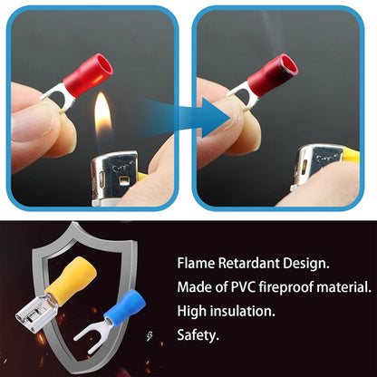 300pcs 18 Types Crimp Connectors, Ring Spade Fork 300pcs, Red, Blue, Yellow