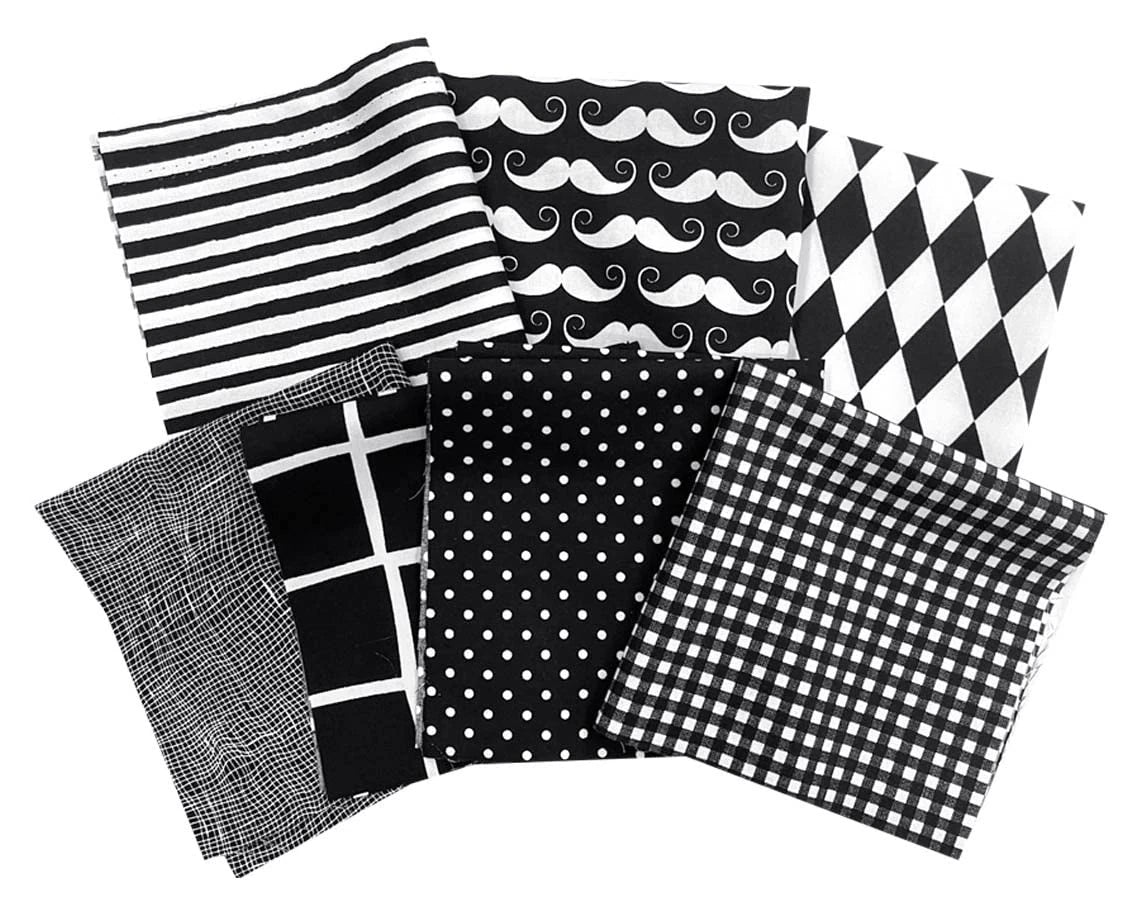 Amornphan  Printed Black Series Cotton Bundles Quilting Fabric for